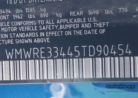 2005 Mini Cooper S z USA, uszkodzony, nr VIN WMWRE33445TD90454